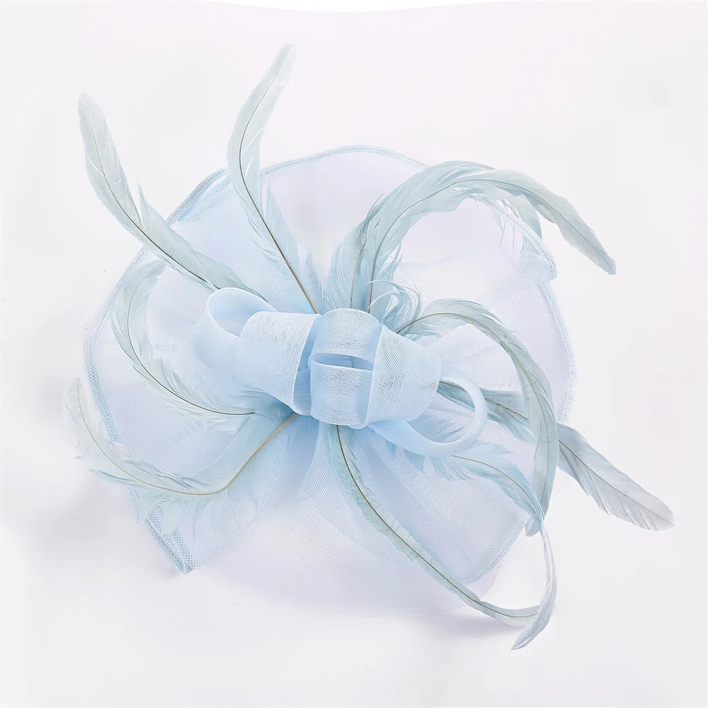 Lady's Flower Fascinator Headband β Elegant Pillbox Hat with Veil & Feather for Cocktail, Tea Party & Special Events