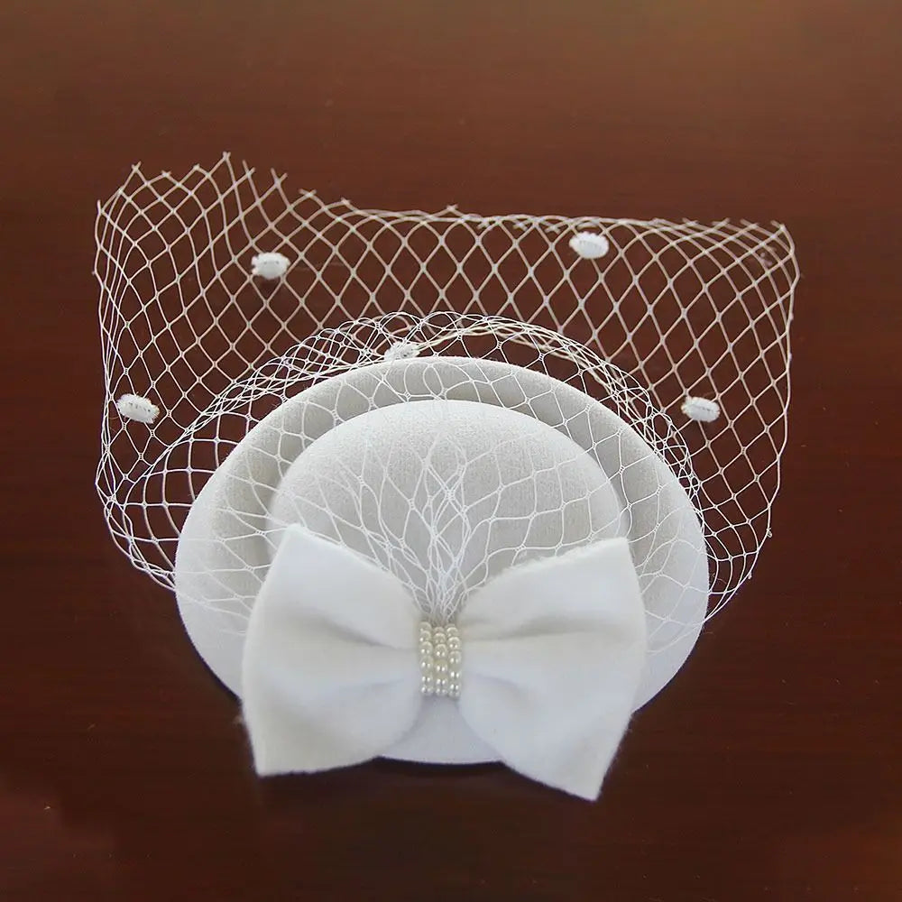 Elegant Bowknot Fascinator Hat β Wedding & Fashion Hair Accessory, Felt Headband with Hair Claw for Brides & Events