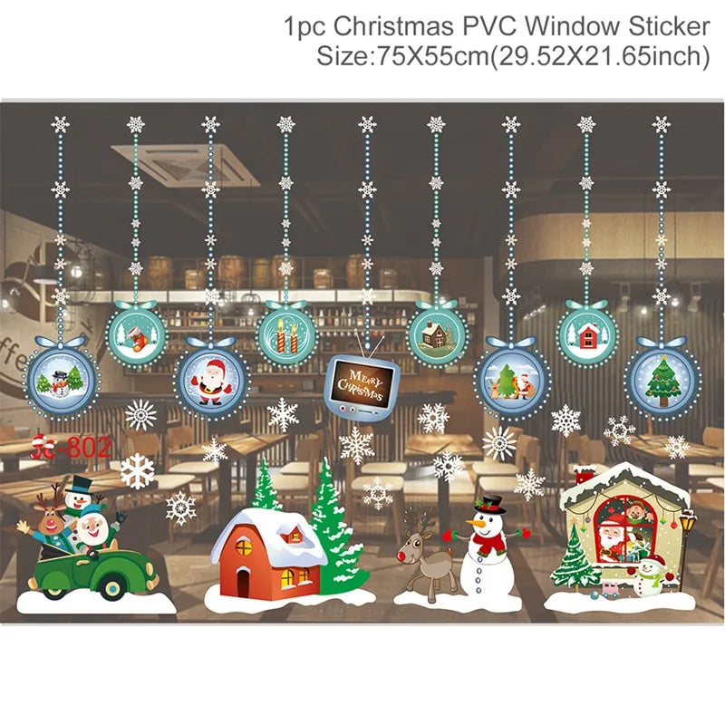 Christmas Wall & Window Stickers β Merry Christmas 2025 Home Decorations, Xmas Ornaments & New Year 2026 Gift
