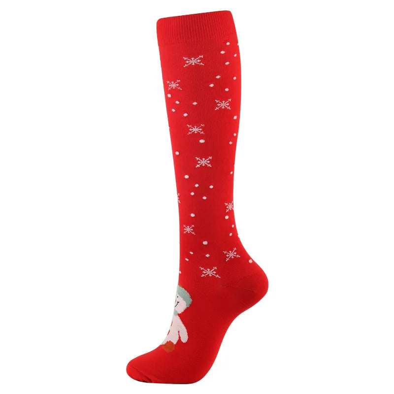 Christmas Compression Socks β Festive Santa & Tree Design Stockings for Men & Women, Winter Support & Varicose Vein Relief