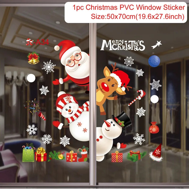Christmas Wall & Window Stickers β Merry Christmas 2025 Home Decorations, Xmas Ornaments & New Year 2026 Gift