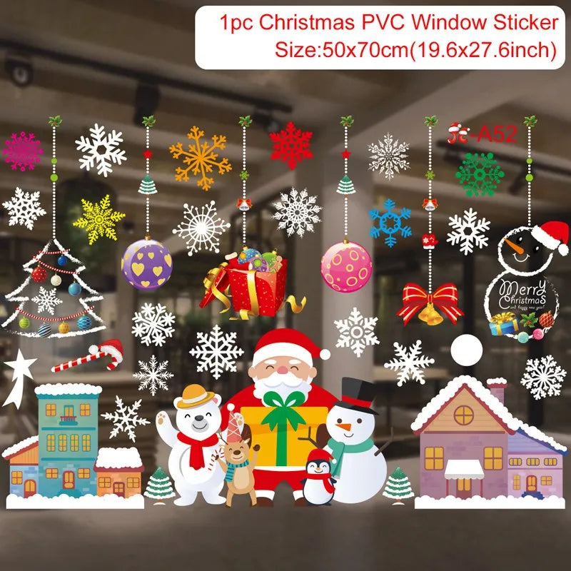Christmas Wall & Window Stickers β Merry Christmas 2025 Home Decorations, Xmas Ornaments & New Year 2026 Gift