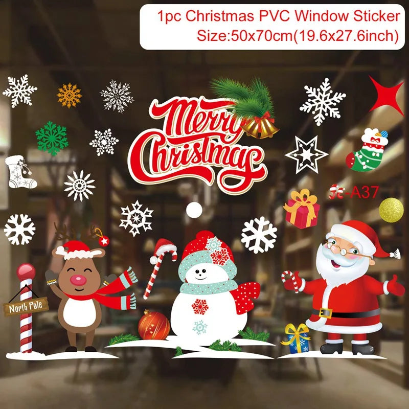Christmas Wall & Window Stickers β Merry Christmas 2025 Home Decorations, Xmas Ornaments & New Year 2026 Gift