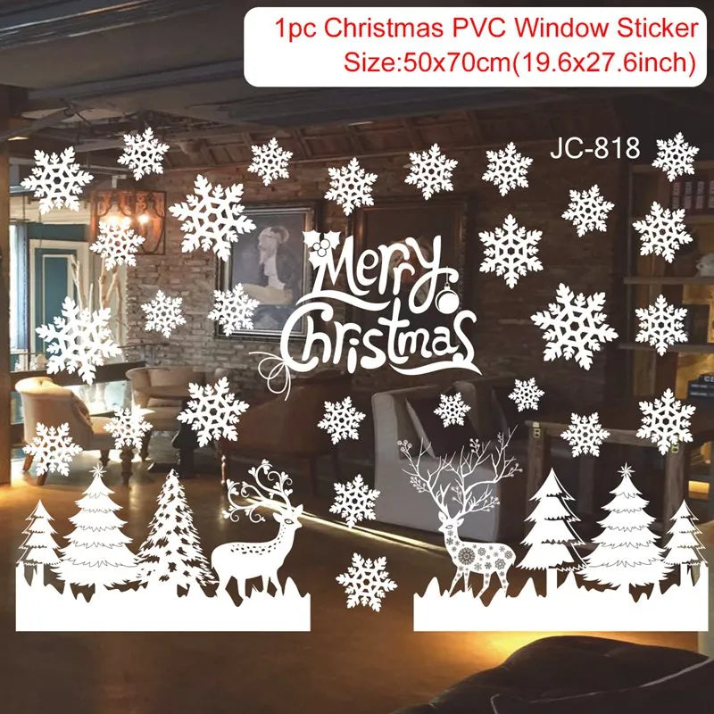 Christmas Wall & Window Stickers β Merry Christmas 2025 Home Decorations, Xmas Ornaments & New Year 2026 Gift