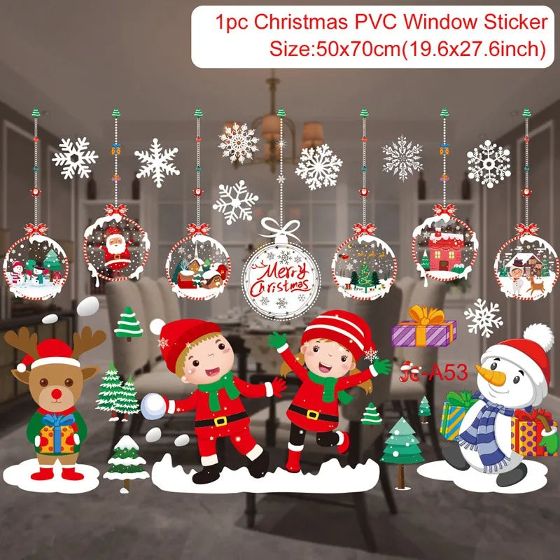 Christmas Wall & Window Stickers β Merry Christmas 2025 Home Decorations, Xmas Ornaments & New Year 2026 Gift