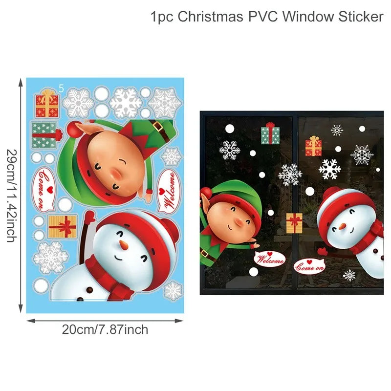 Christmas Wall & Window Stickers β Merry Christmas 2025 Home Decorations, Xmas Ornaments & New Year 2026 Gift