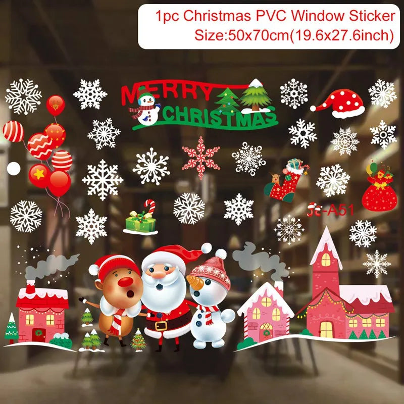 Christmas Wall & Window Stickers β Merry Christmas 2025 Home Decorations, Xmas Ornaments & New Year 2026 Gift