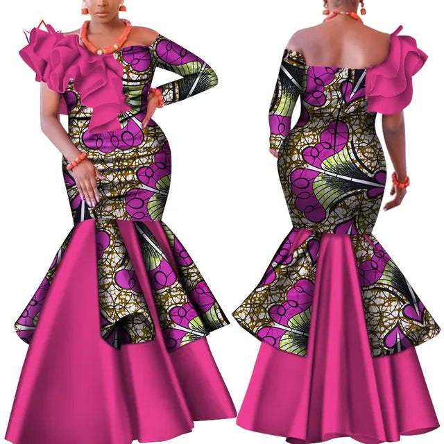 Dashiki African Mermaid Dress, Ankara Gown, African maxi mermaid, African prom dress, African prom 2024