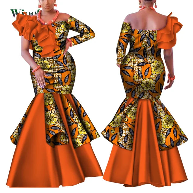 Dashiki African Mermaid Dress, Ankara Gown, African maxi mermaid, African prom dress, African prom 2024