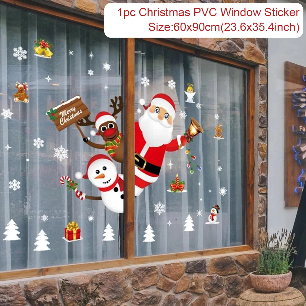 Christmas Wall & Window Stickers β Merry Christmas 2025 Home Decorations, Xmas Ornaments & New Year 2026 Gift
