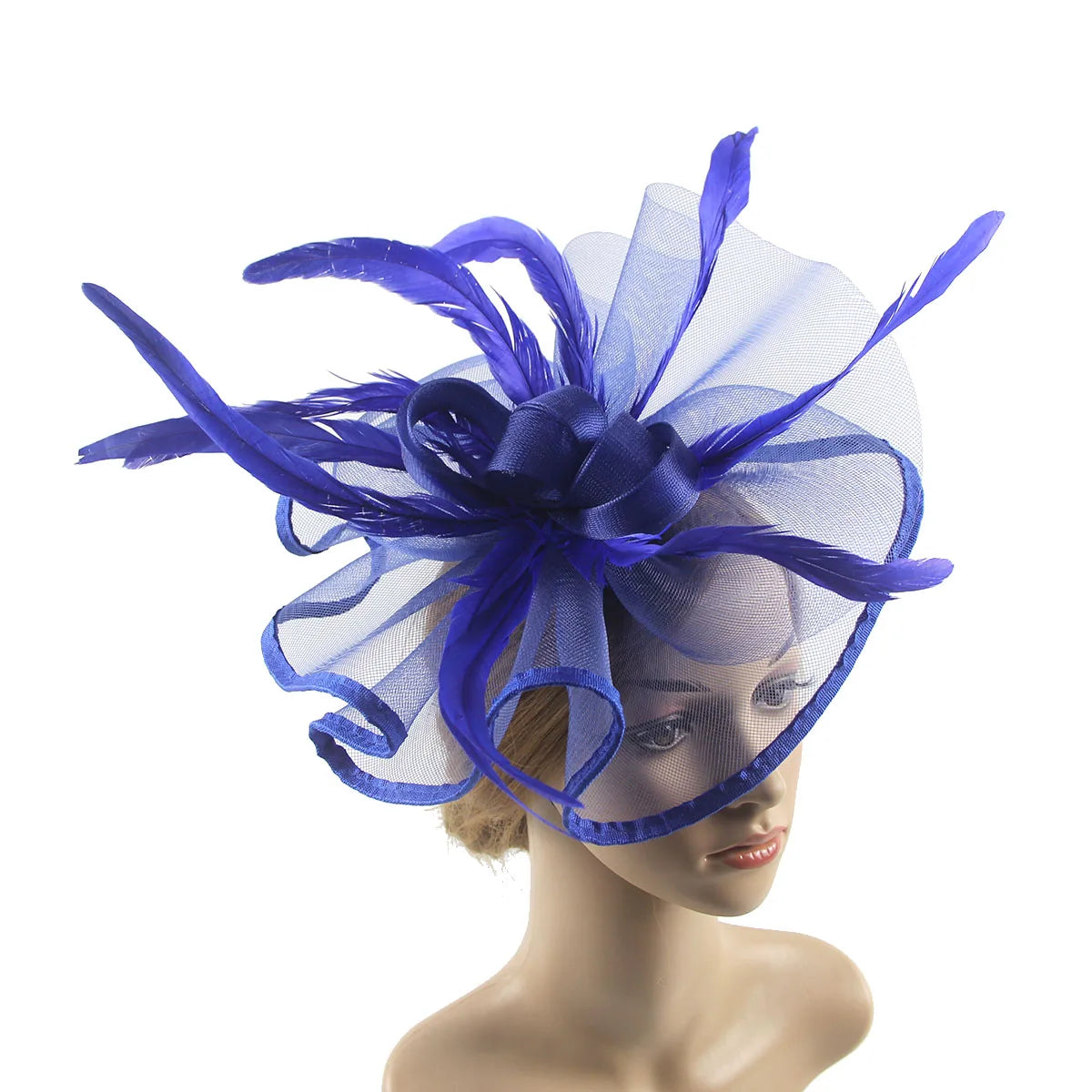 Lady's Flower Fascinator Headband β Elegant Pillbox Hat with Veil & Feather for Cocktail, Tea Party & Special Events