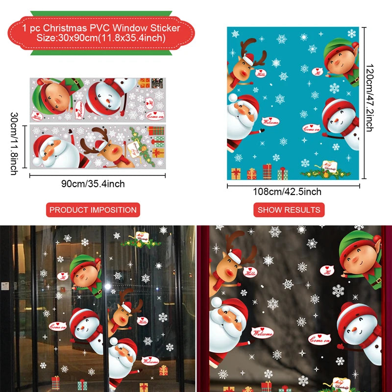 Christmas Wall & Window Stickers β Merry Christmas 2025 Home Decorations, Xmas Ornaments & New Year 2026 Gift