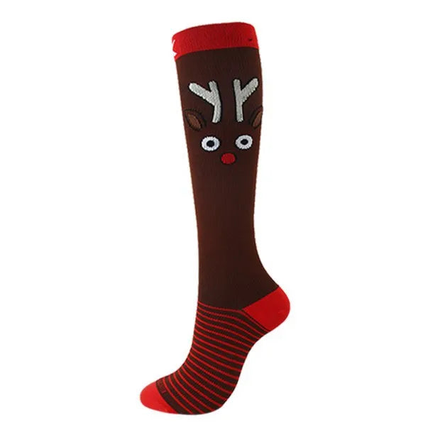Christmas Compression Socks β Festive Santa & Tree Design Stockings for Men & Women, Winter Support & Varicose Vein Relief