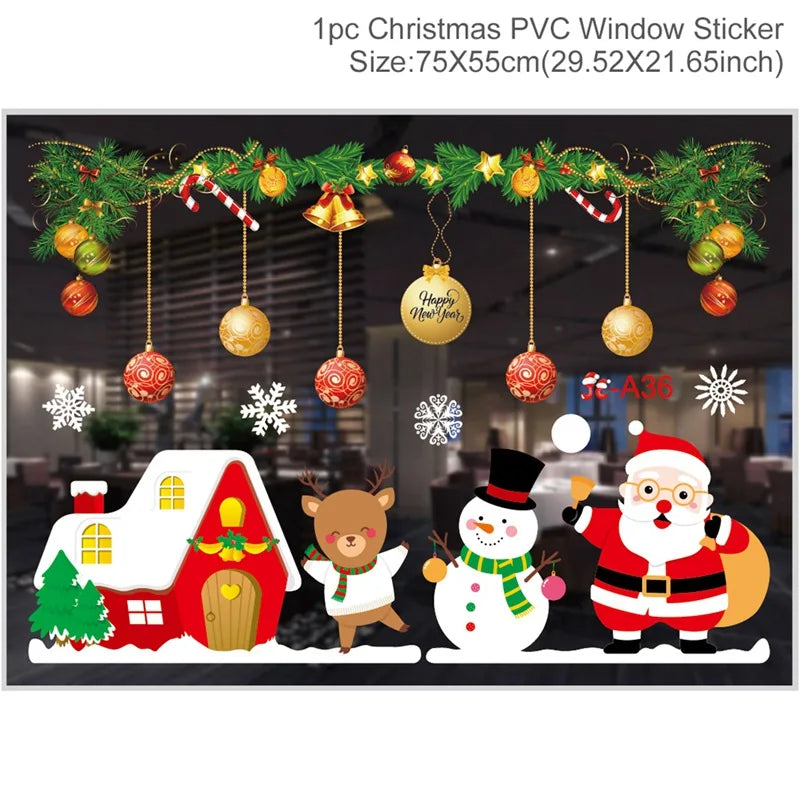 Christmas Wall & Window Stickers β Merry Christmas 2025 Home Decorations, Xmas Ornaments & New Year 2026 Gift
