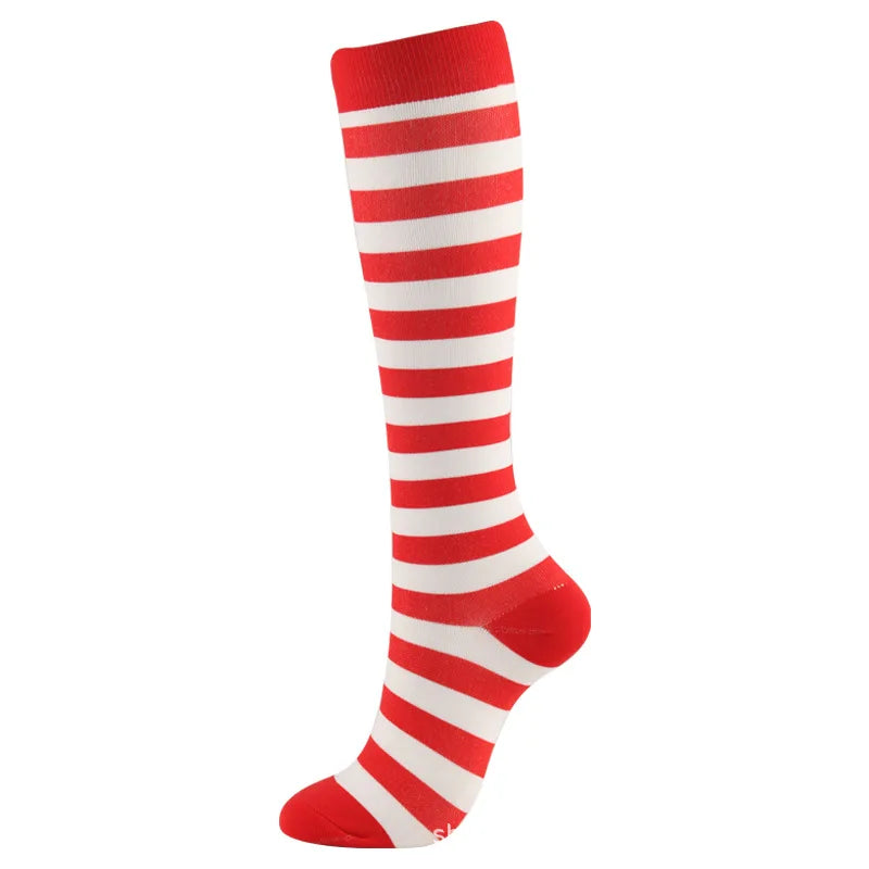 Christmas Compression Socks β Festive Santa & Tree Design Stockings for Men & Women, Winter Support & Varicose Vein Relief