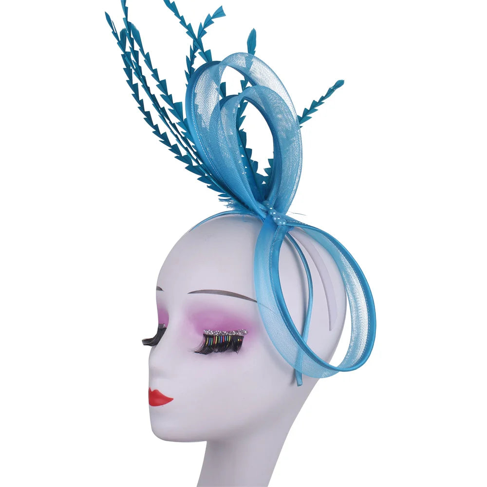 Women's Elegant Bow Fascinator β Feather Pillbox Hat with Veil for Weddings, Parties, Derby & Bridal Headwear