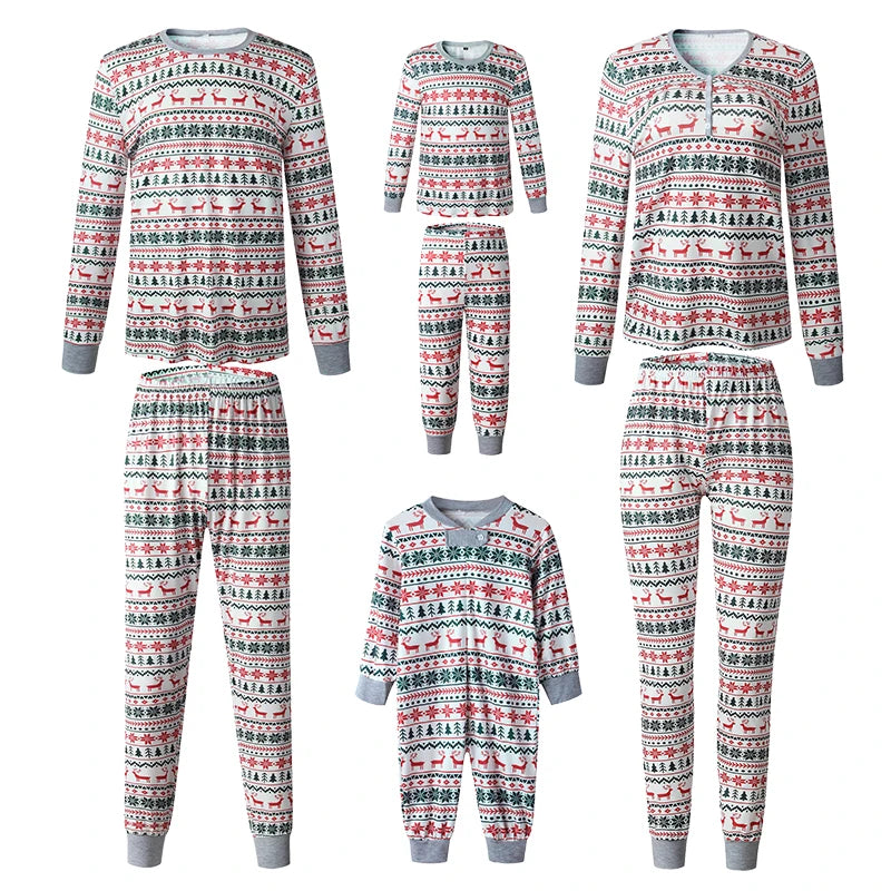 2025 Christmas Family Matching Pajamas β Elk Print Sleepwear Set for Mom, Dad, Kids & Baby, Holiday PJs & Xmas Gift