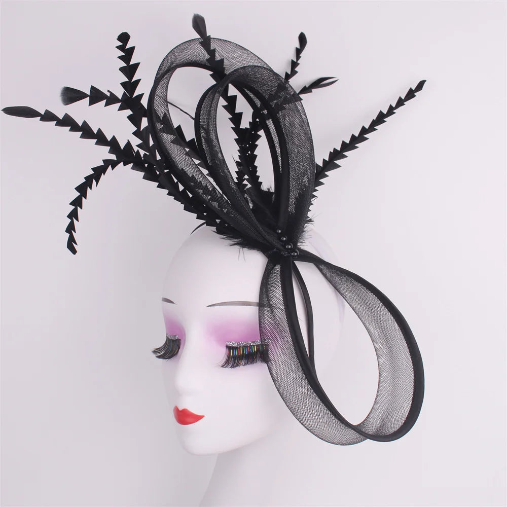 Women's Elegant Bow Fascinator β Feather Pillbox Hat with Veil for Weddings, Parties, Derby & Bridal Headwear