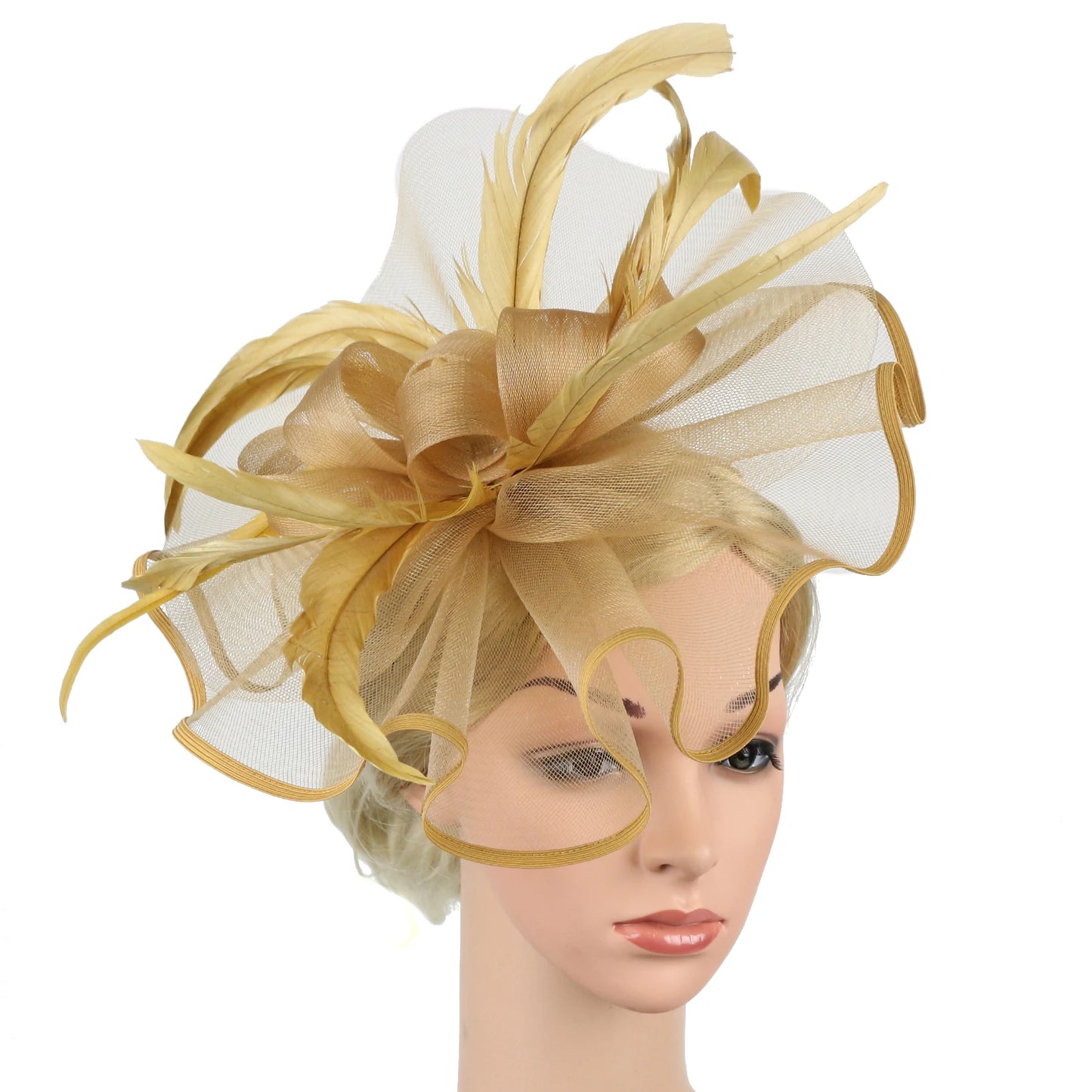 Lady's Flower Fascinator Headband β Elegant Pillbox Hat with Veil & Feather for Cocktail, Tea Party & Special Events