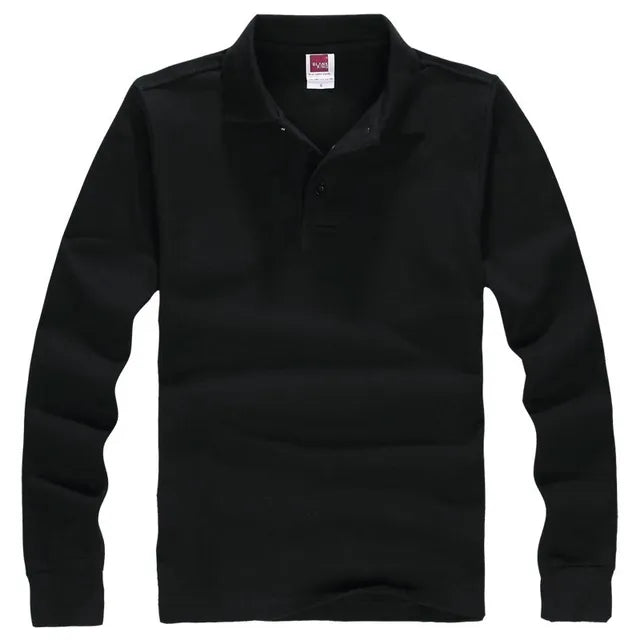 Classic Polo Shirt Men Long Sleeve Casual Cotton