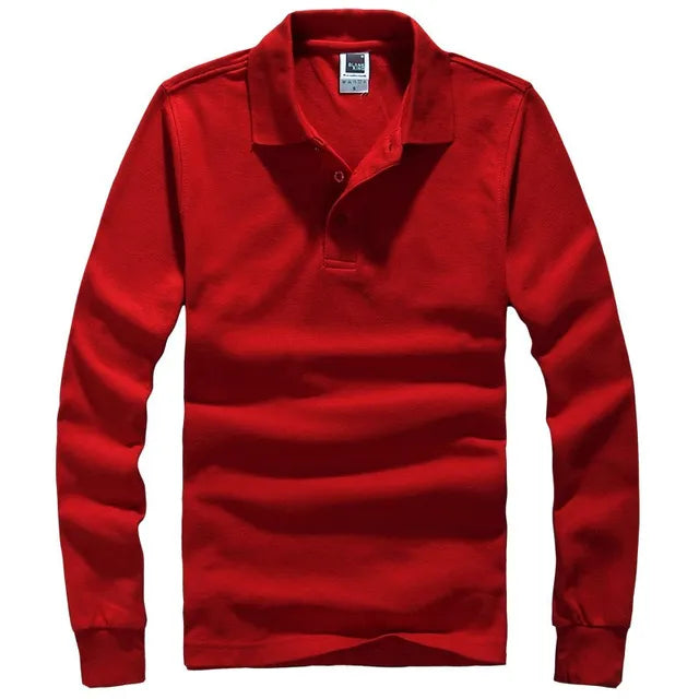 Classic Polo Shirt Men Long Sleeve Casual Cotton