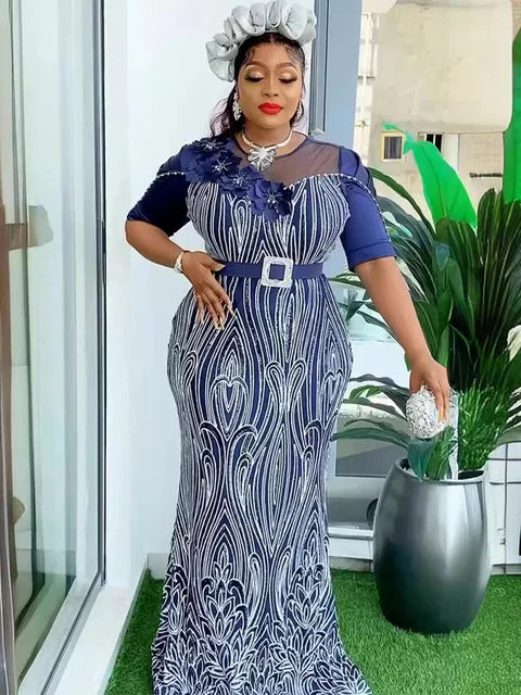 2025 Elegant Sequin Mermaid Gown – Luxury African Dubai Wedding & Evening Dress