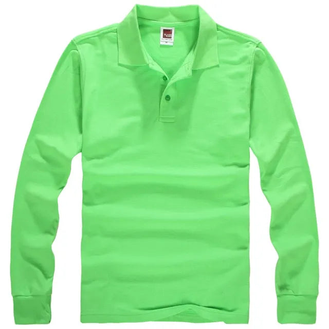 Classic Polo Shirt Men Long Sleeve Casual Cotton