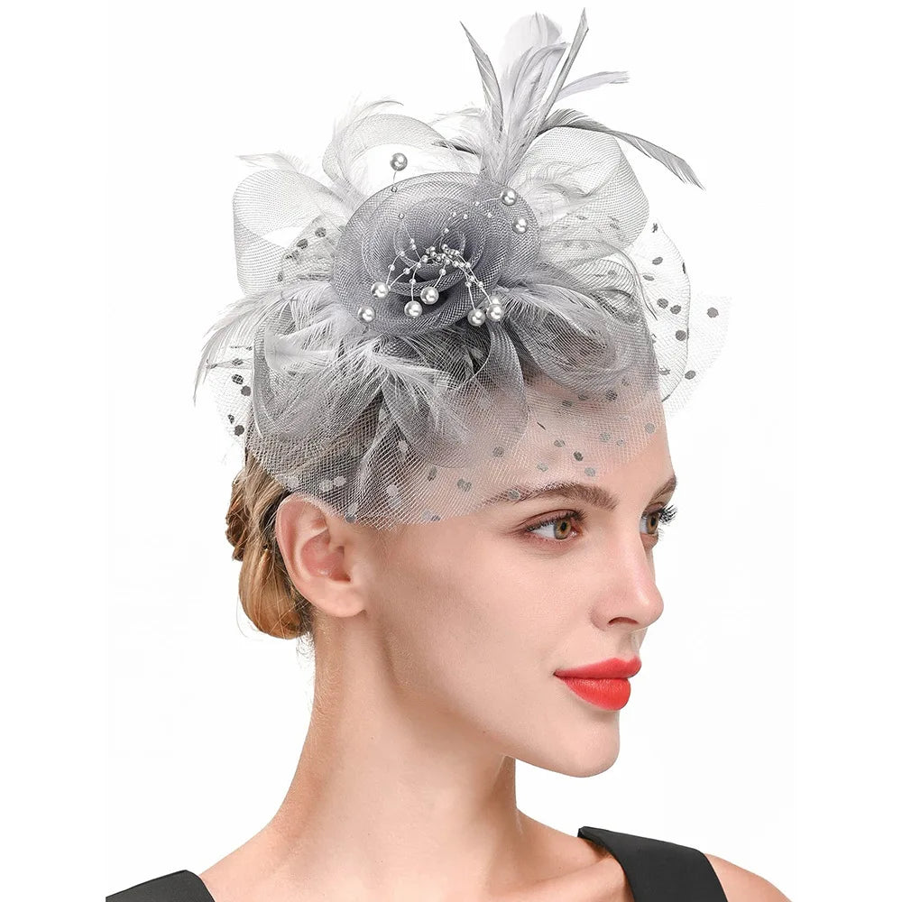 Bridal Feather Headband – Elegant Wedding Hair Clip & Bridesmaid Headpiece for Bride, Cocktail Parties & Special Occasions
