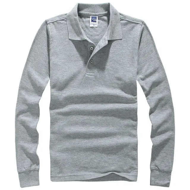 Classic Polo Shirt Men Long Sleeve Casual Cotton