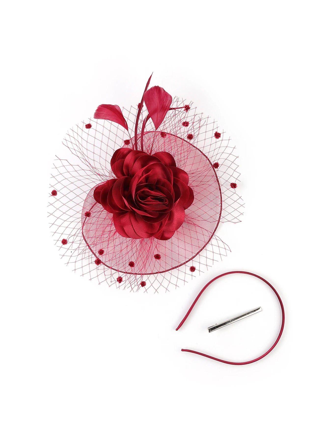 Elegant Multicolour Flower Feather Fascinator – Women’s Tea Party, Derby, Wedding & Cocktail Mesh Headpiece with Clip & Headband
