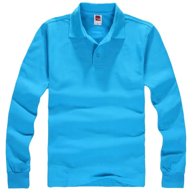 Classic Polo Shirt Men Long Sleeve Casual Cotton