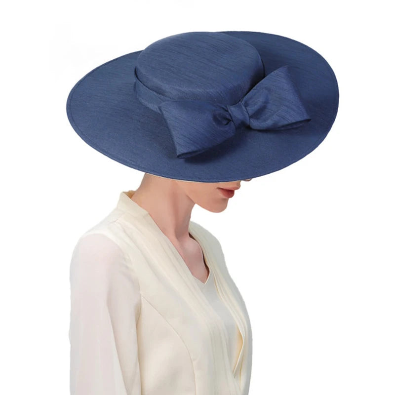 Wide Brim Church Fascinator Hat β Elegant Big Bowknot Fedora for Women, Kentucky Derby, Weddings & Tea Parties