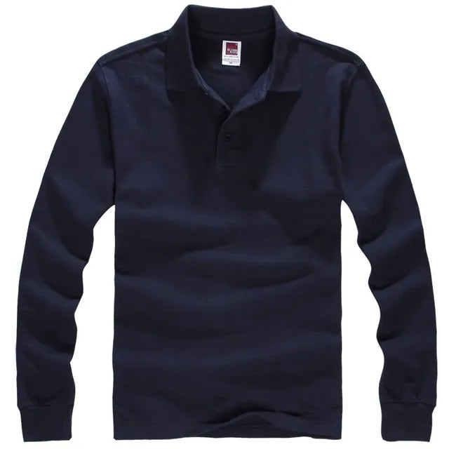 Classic Polo Shirt Men Long Sleeve Casual Cotton