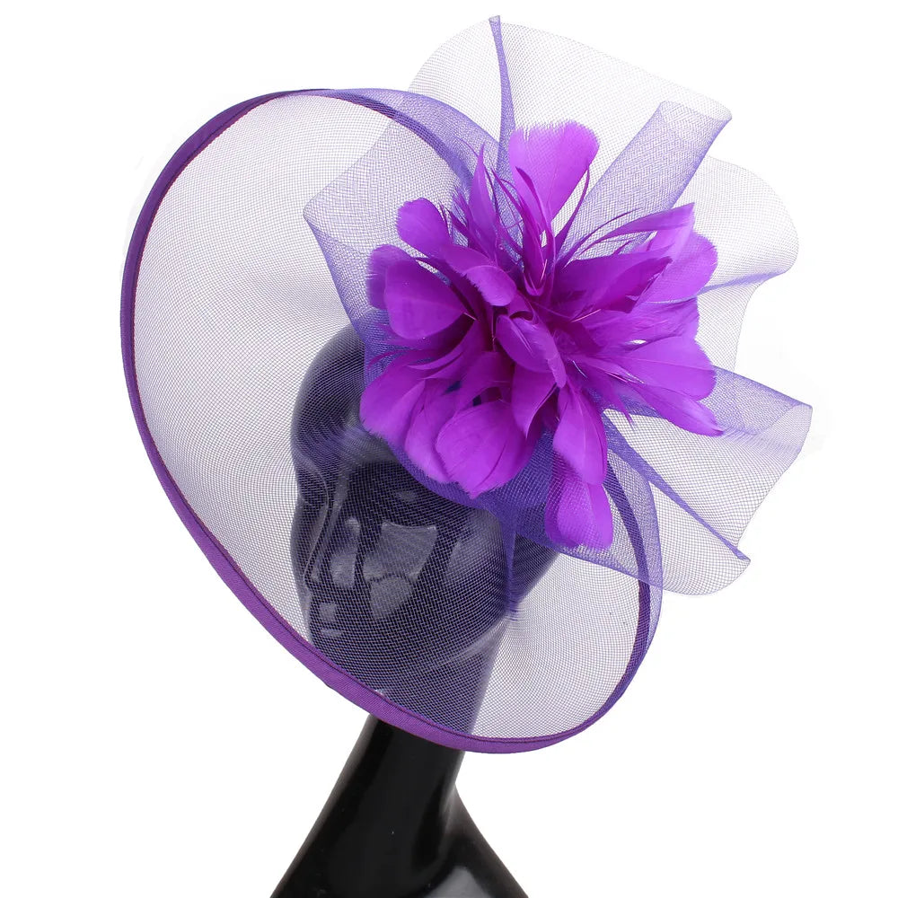 Purple Fascinator Hat for Women β Elegant Bow Headwear for Weddings, Kentucky Derby, Royal Ascot & Bridal Events