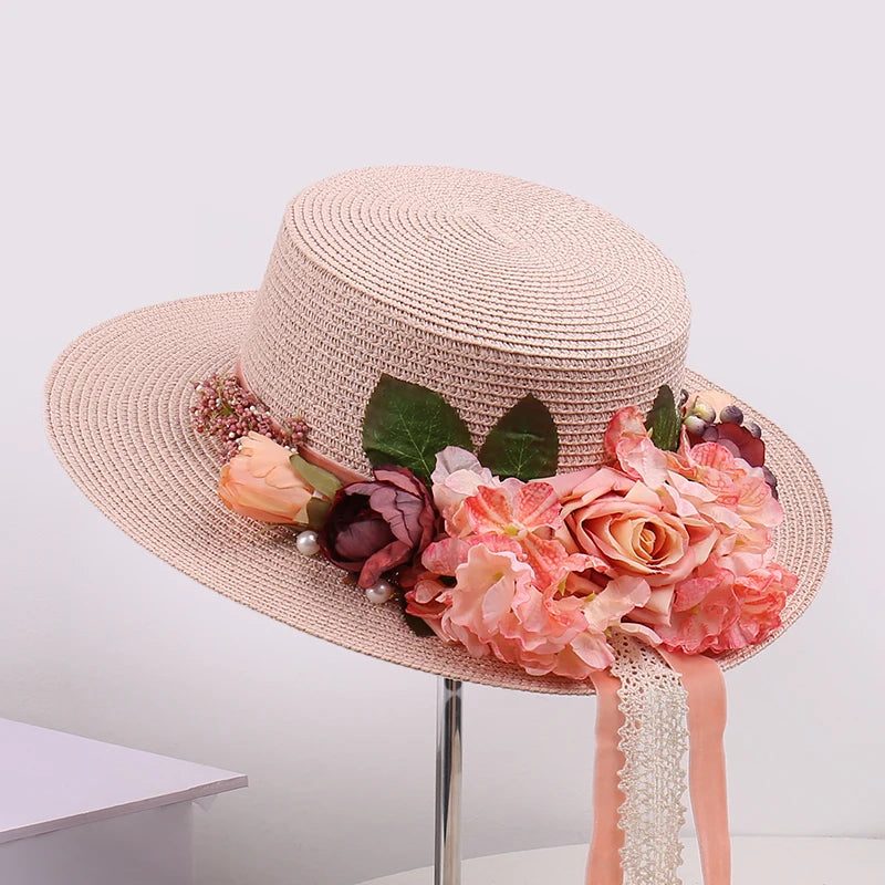 Floral UV Protection Sun Hat – Breathable Wide Brim Summer Beach Cap for Travel, Vacation & Outdoor Activities (Unisex)
