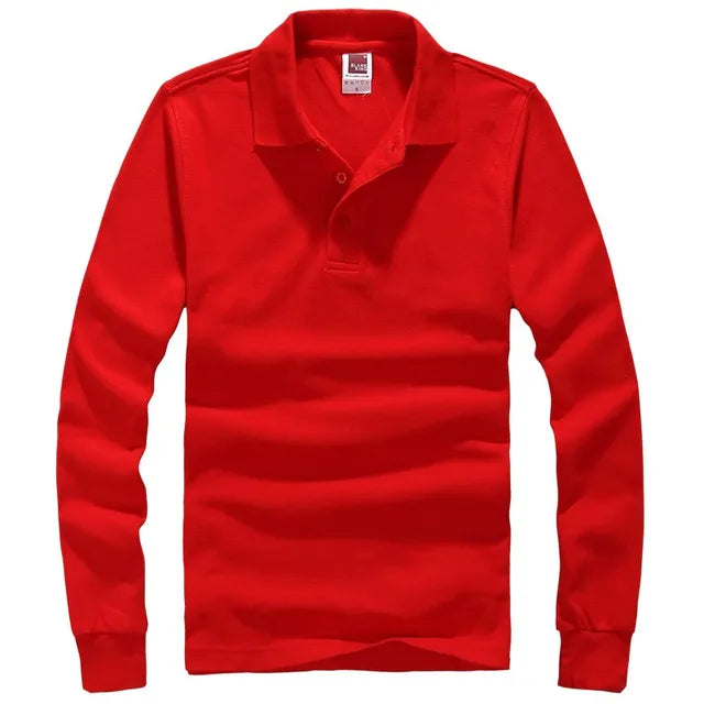 Classic Polo Shirt Men Long Sleeve Casual Cotton