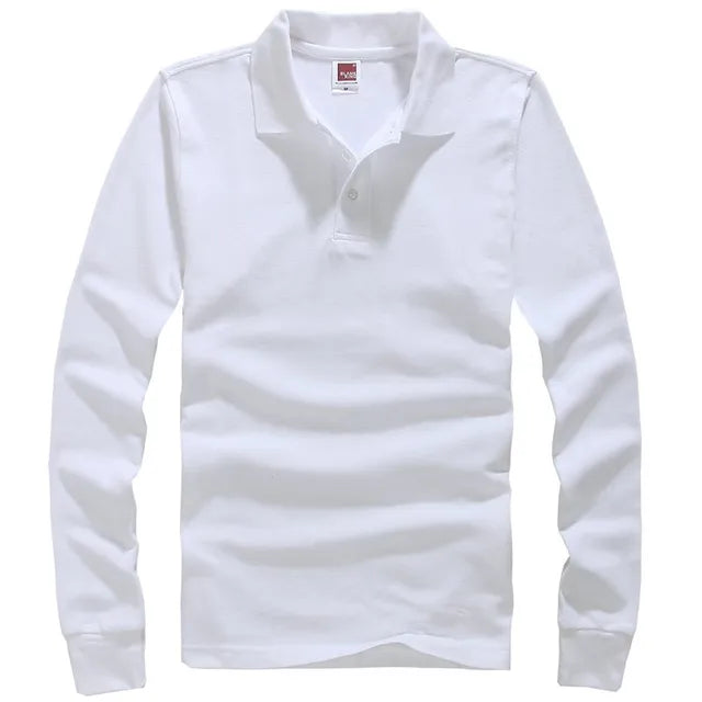 Classic Polo Shirt Men Long Sleeve Casual Cotton