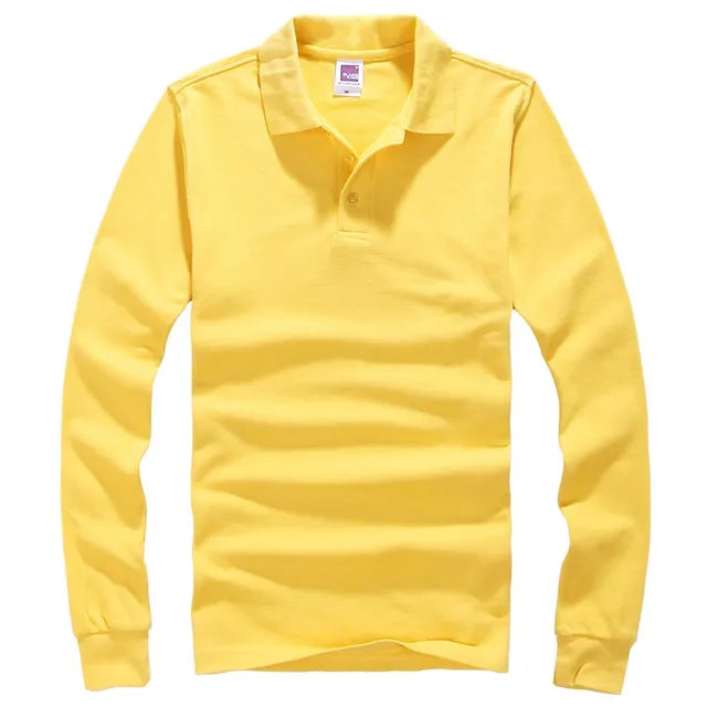 Classic Polo Shirt Men Long Sleeve Casual Cotton