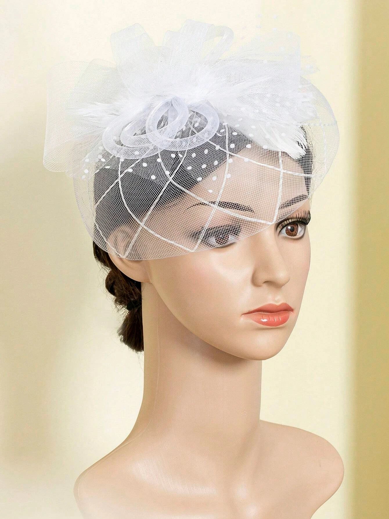 Elegant Solid Color Nylon Fascinator – Women’s Cocktail, Party, Halloween & Valentine’s Day Headpiece