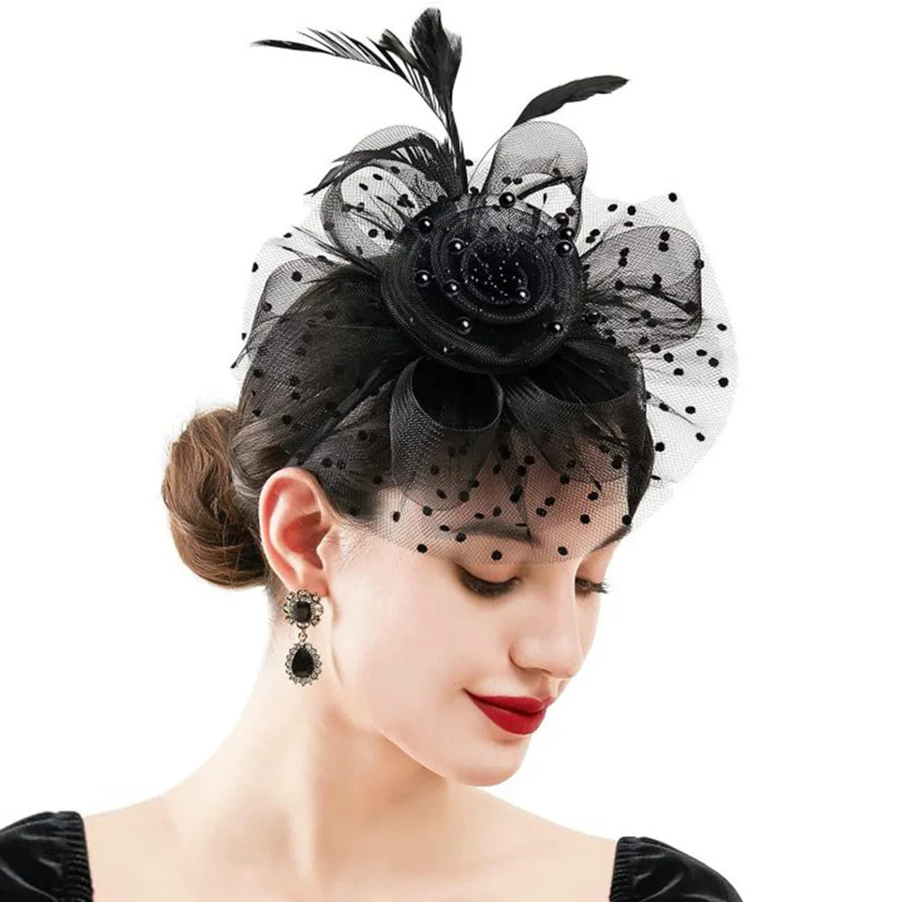 Bridal Feather Headband – Elegant Wedding Hair Clip & Bridesmaid Headpiece for Bride, Cocktail Parties & Special Occasions