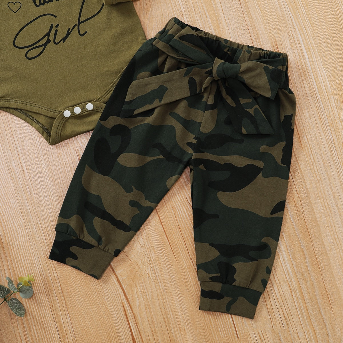 Camouflage Infant Girl Clothes 3 Pieces Set