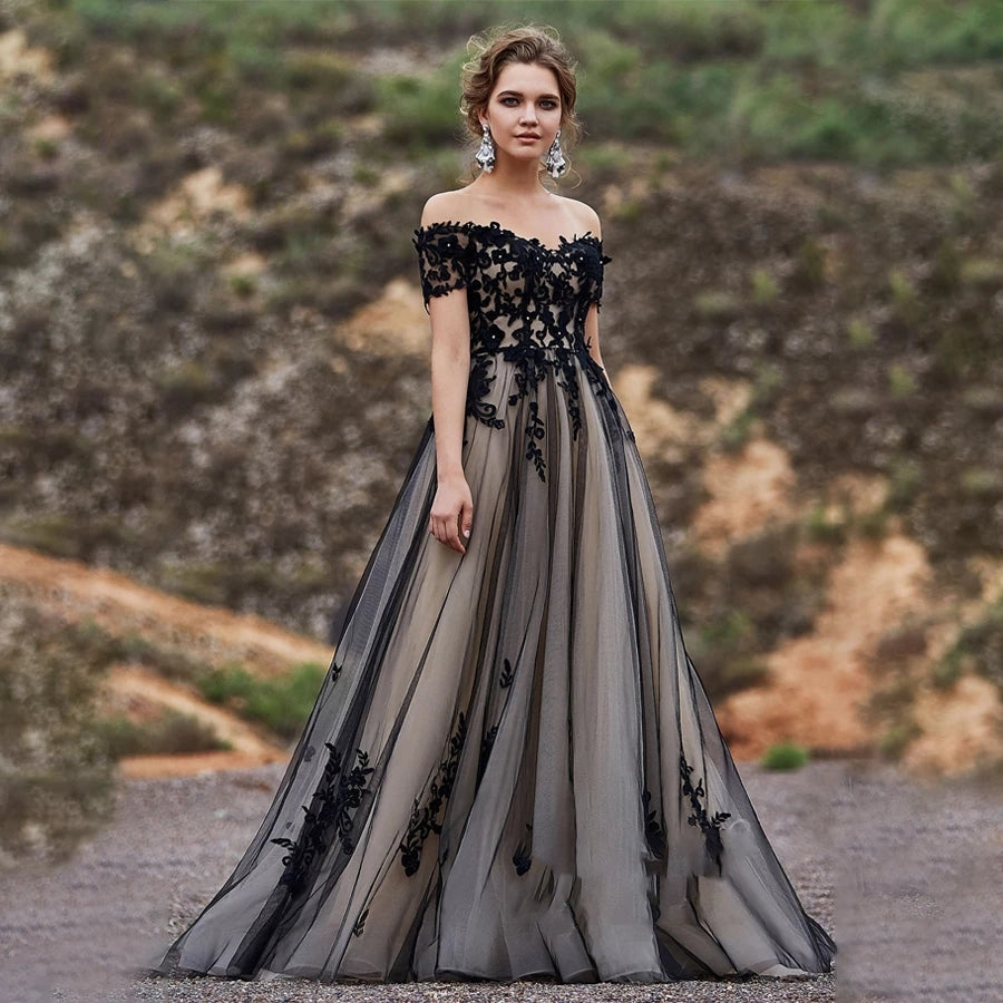 Modern Aline Long Wedding Tulle Appliqued I Custom Made - Wedding Dress