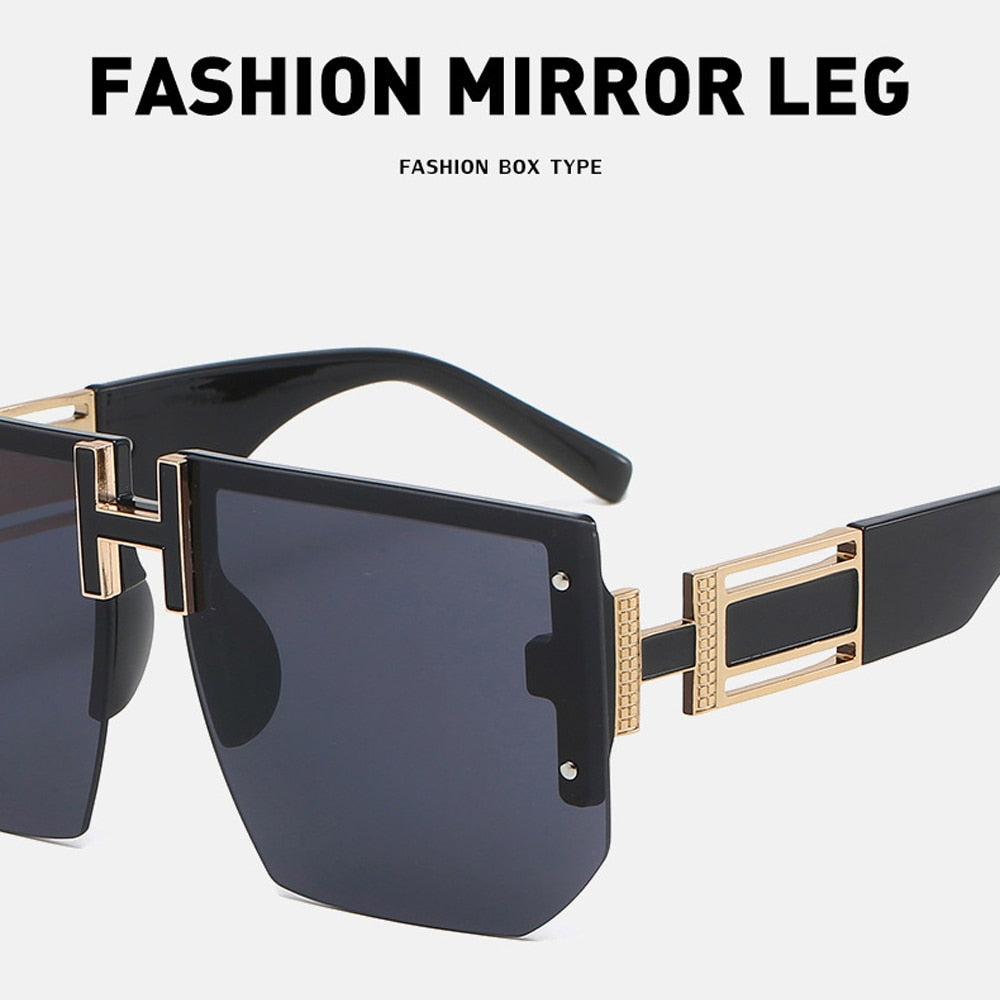 Rimless Square Frame Luxury Sunglasses UV 400