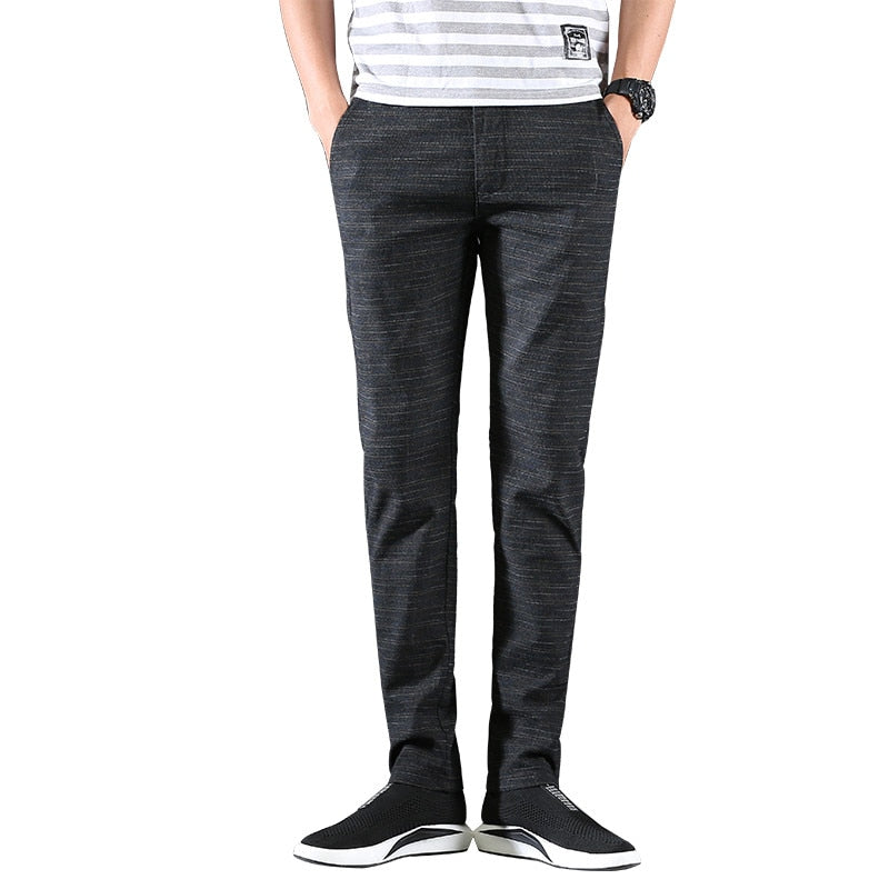 Thick Cotton And Straight Linen Trousers Male Pants - Casual Pants