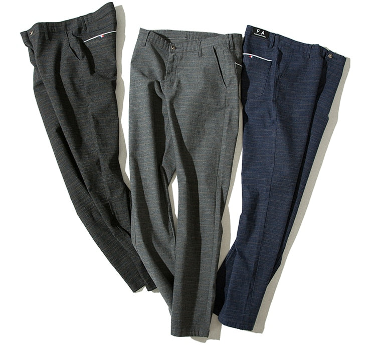 Thick Cotton And Straight Linen Trousers Male Pants - Casual Pants