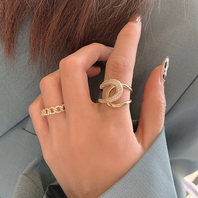 Metal Zircon Ring for Women