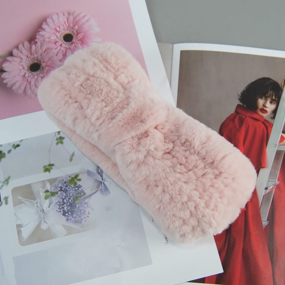 Headband Winter Autumn Elastic Fur Neck Scarf