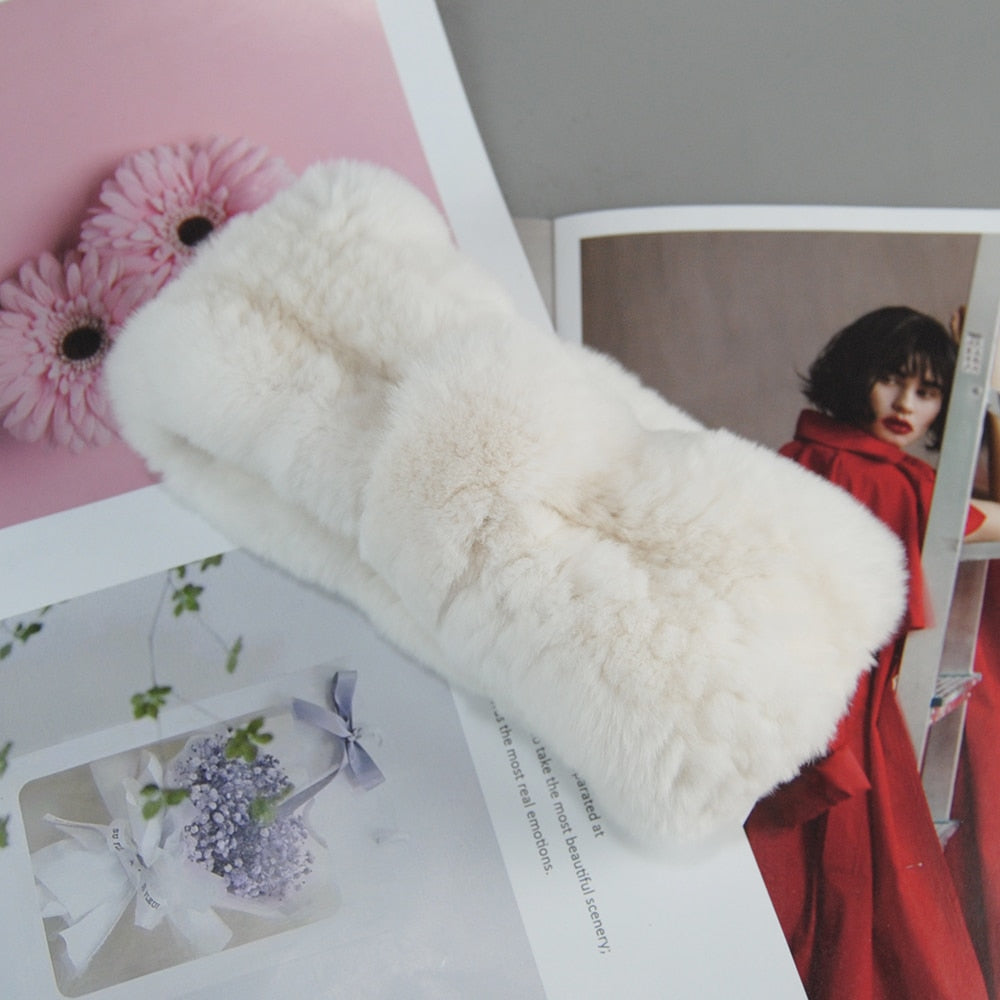 Headband Winter Autumn Elastic Fur Neck Scarf