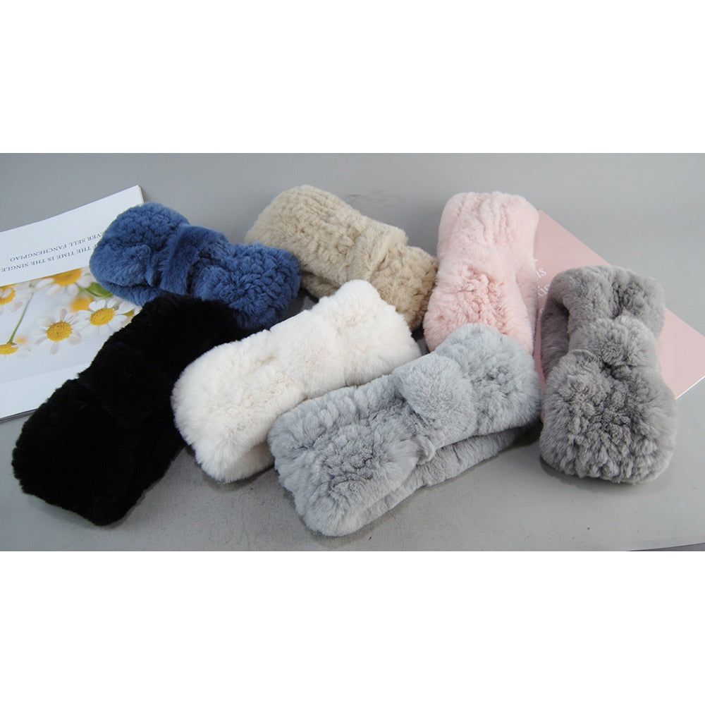 Headband Winter Autumn Elastic Fur Neck Scarf