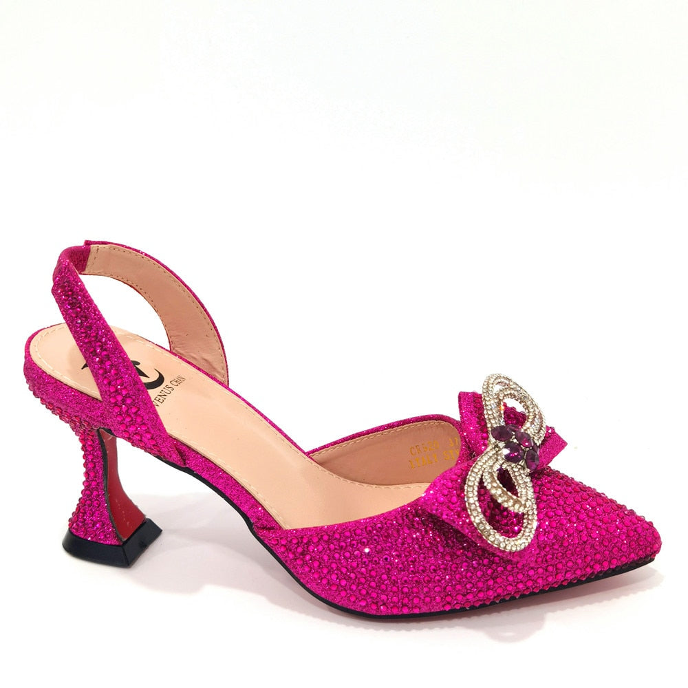 Pointed Sandals Shoes with Designer Bag for Women